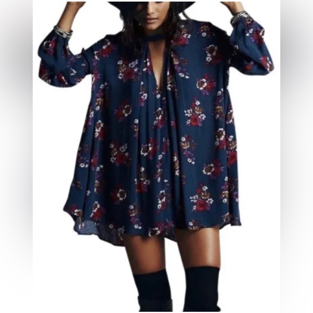 Free People Retro Print Swing Tunic Sz XS